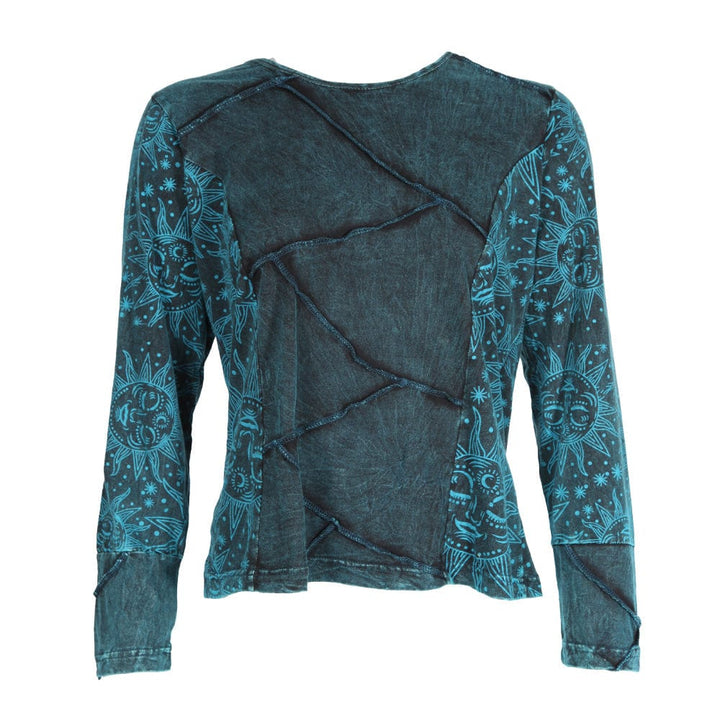 Long Sleeve Sun Print T-Shirt