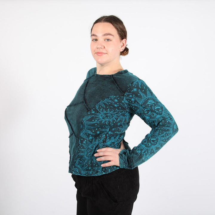 Long Sleeve Sun Print T-Shirt