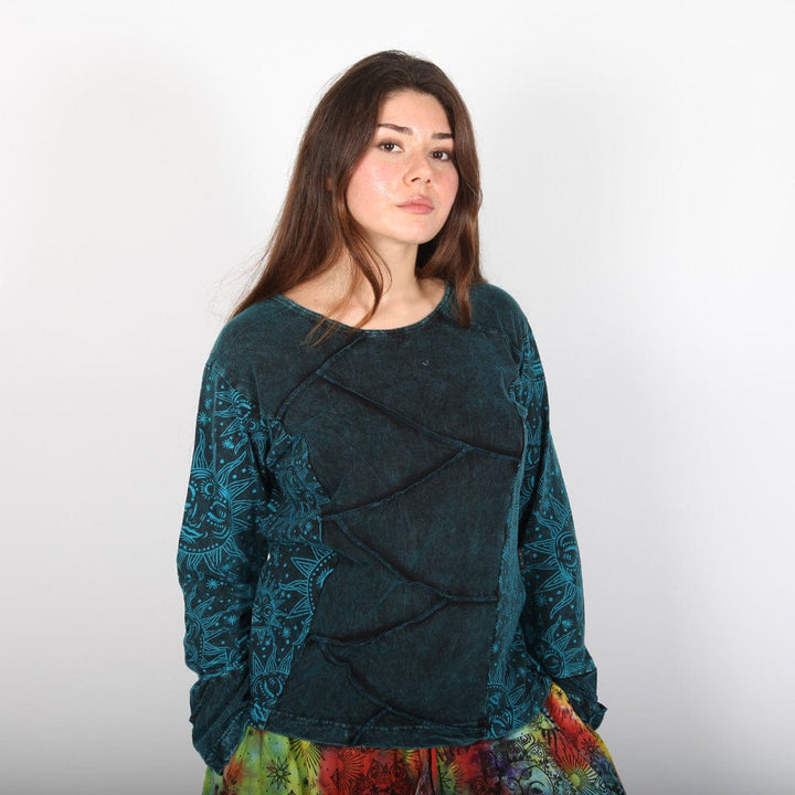 Long Sleeve Sun Print T-Shirt