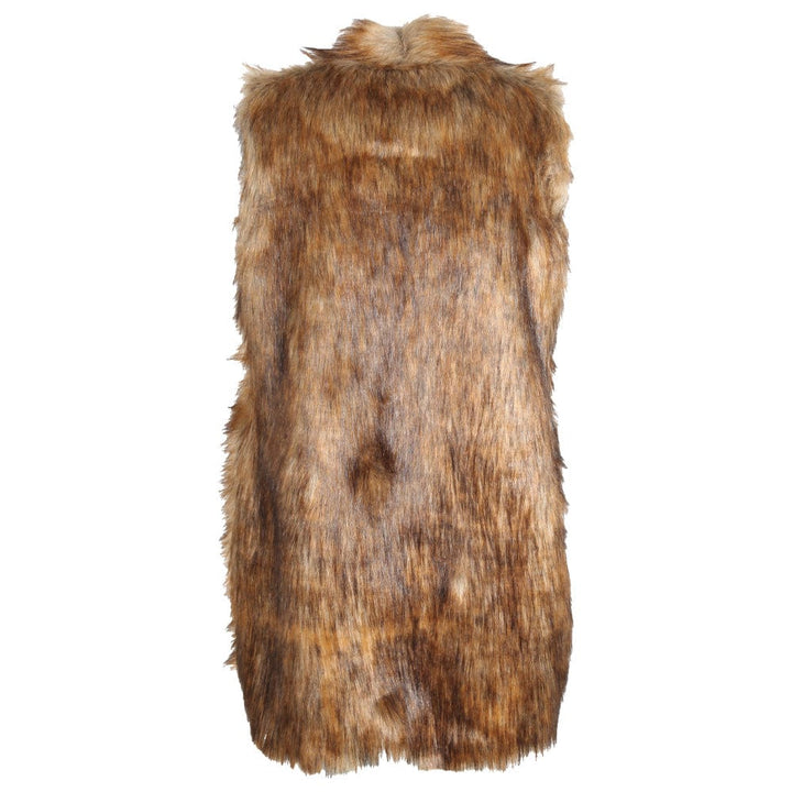 Sleeveless Faux Fur Long Coat