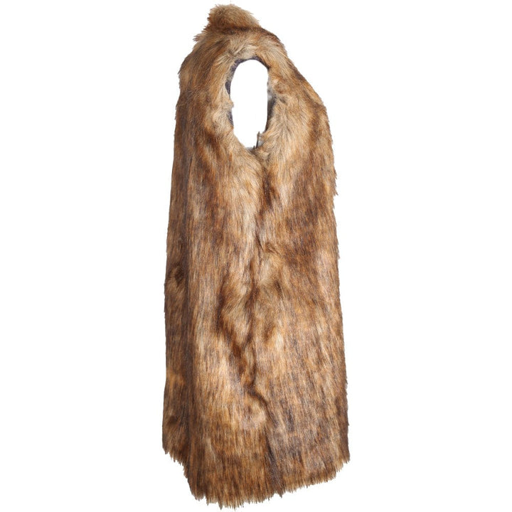 Sleeveless Faux Fur Long Coat