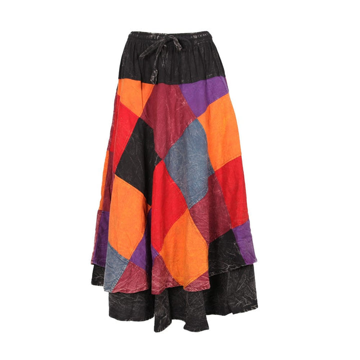 Stonewashed Patchwork Skirt