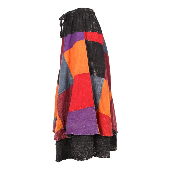 Stonewashed Patchwork Skirt