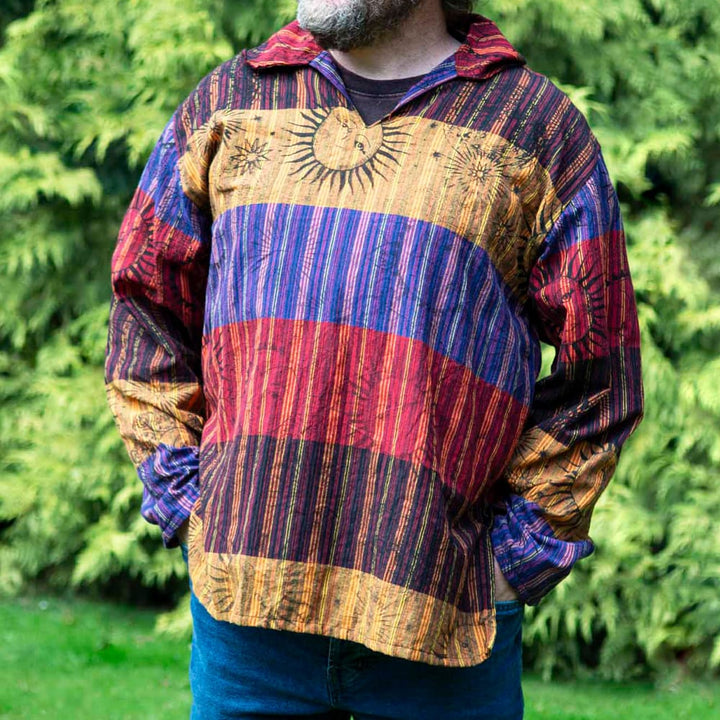 Solar Stripe Collared Kurta