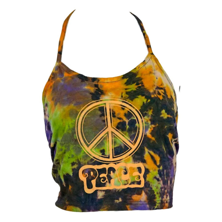 Cropped Peace Halter Neck Top