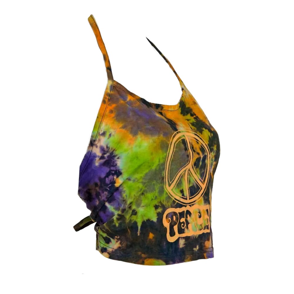 Cropped Peace Halter Neck Top