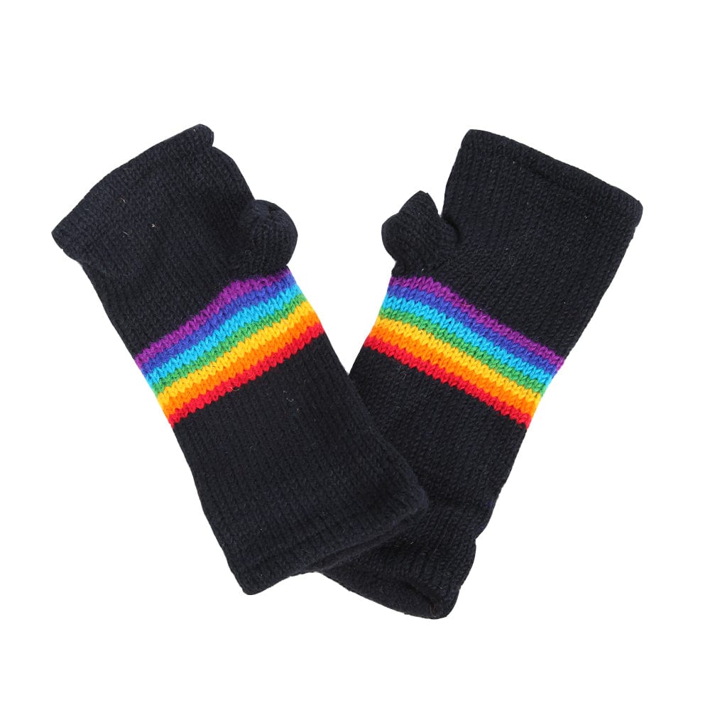 Rainbow Stripe Wrist Warmers