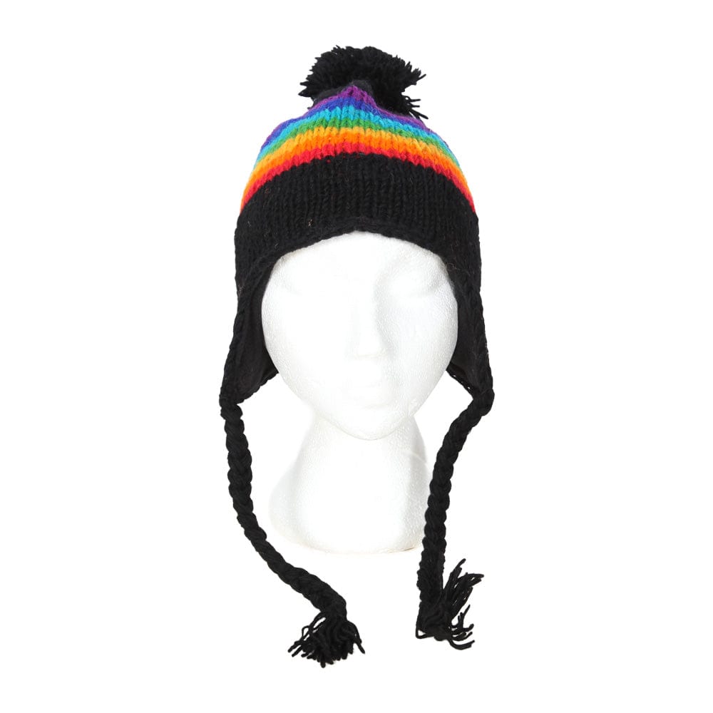 Rainbow Stripe Earflap Hat