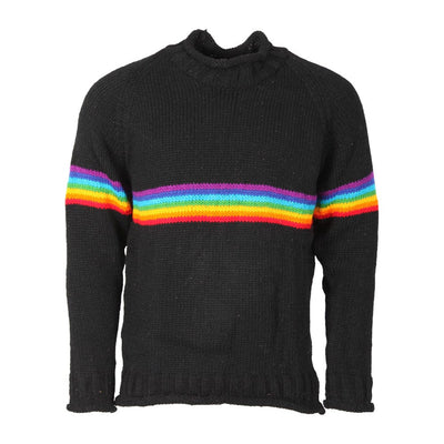 Men's Rainbow Stripe Wool Jumper