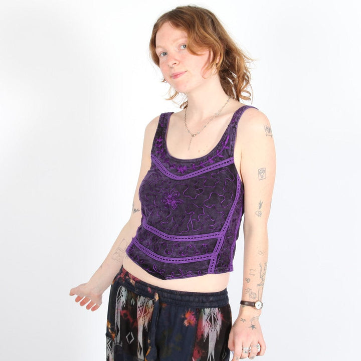 Embroidered Strappy Vest