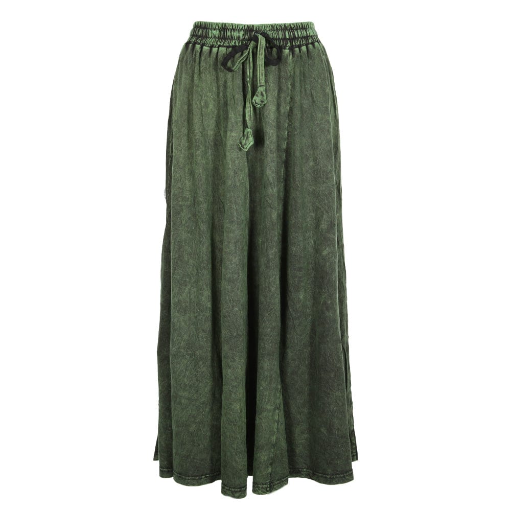Stonewash Ruffle Maxi Skirt