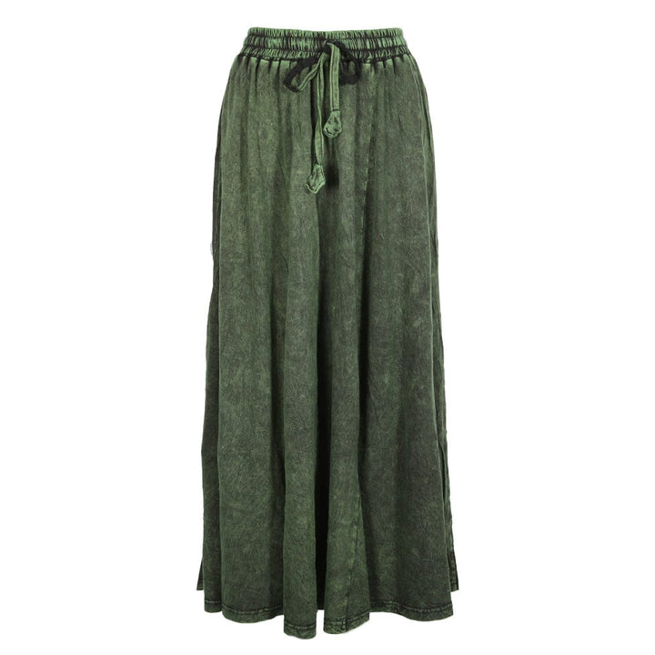 Stonewash Ruffle Maxi Skirt
