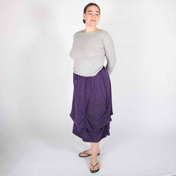 Stonewash Ruffle Maxi Skirt