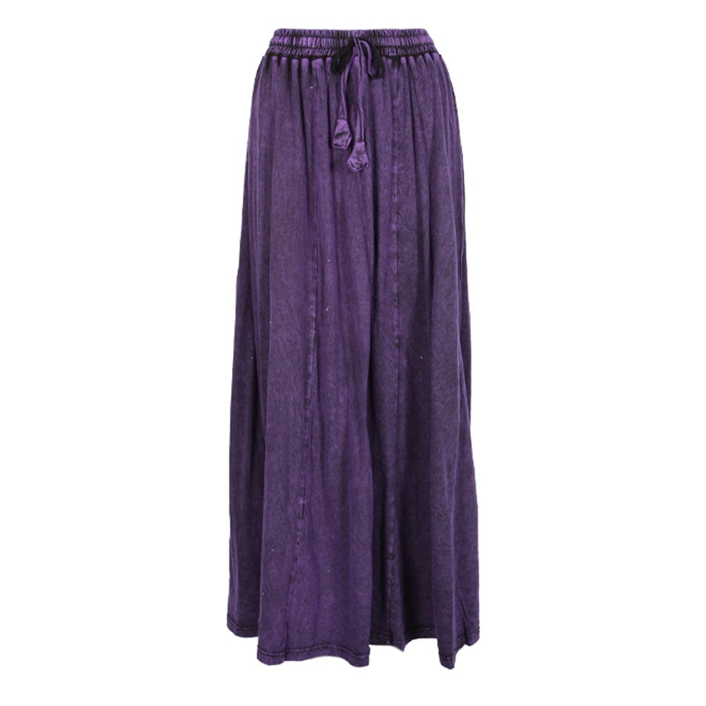 Stonewash Ruffle Maxi Skirt