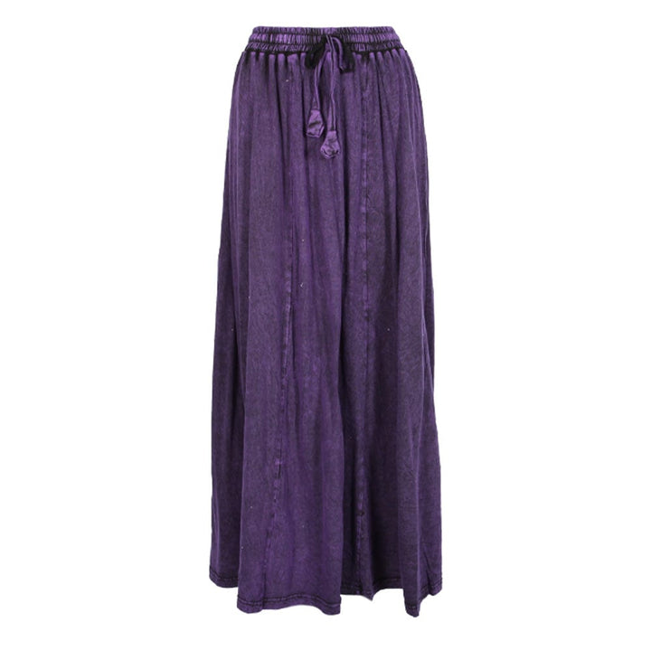 Stonewash Ruffle Maxi Skirt