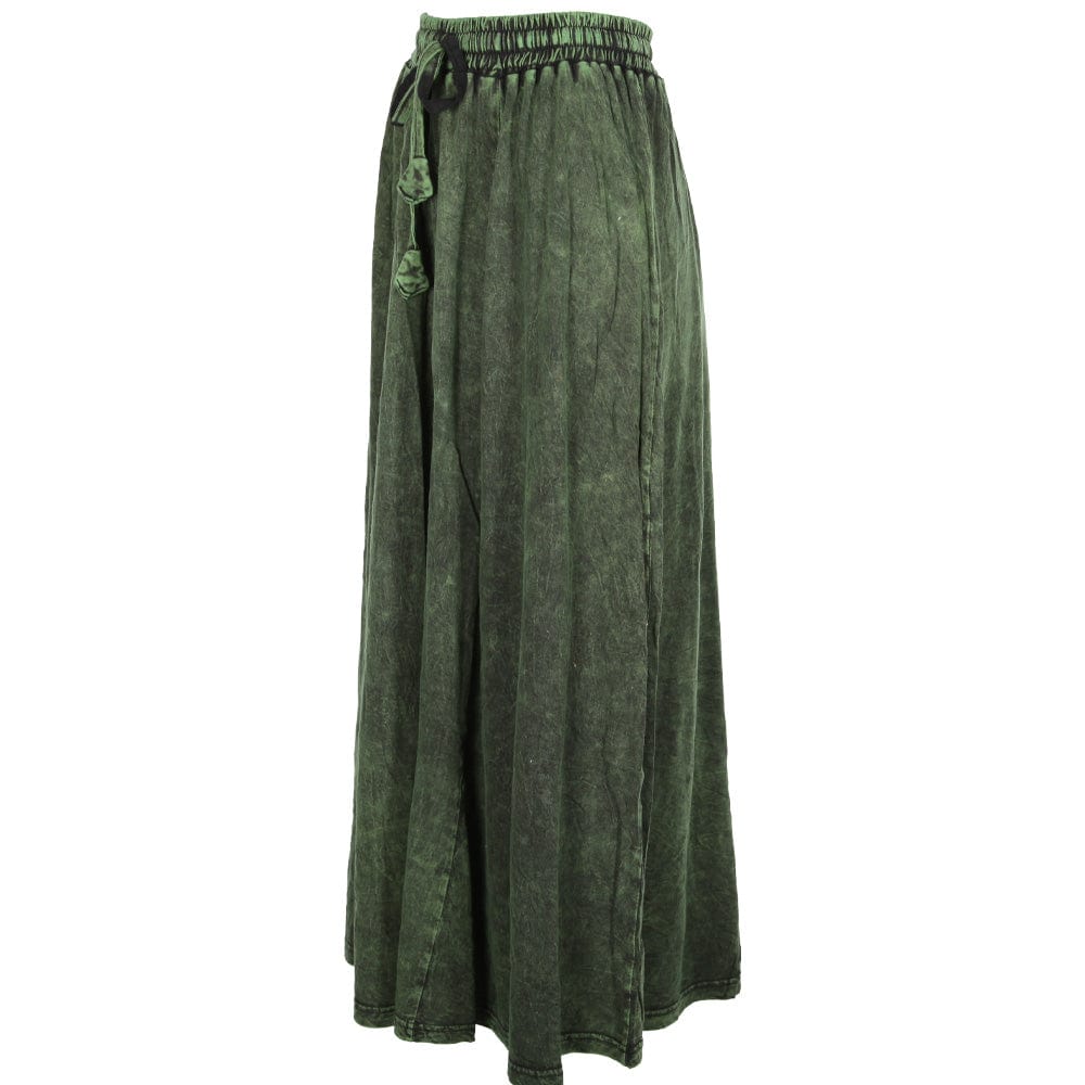 Stonewash Ruffle Maxi Skirt