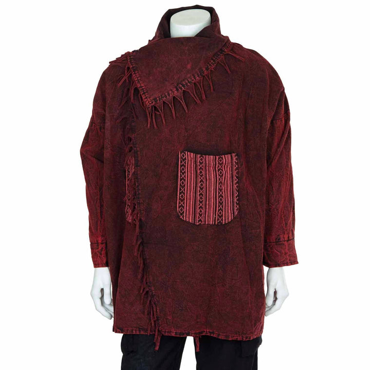 Stonewash Fringed Cowboy Coat