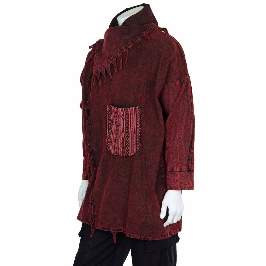 Stonewash Fringed Cowboy Coat