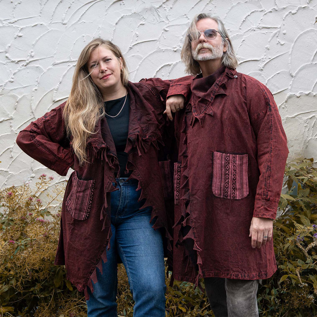 Stonewash Fringed Cowboy Coat