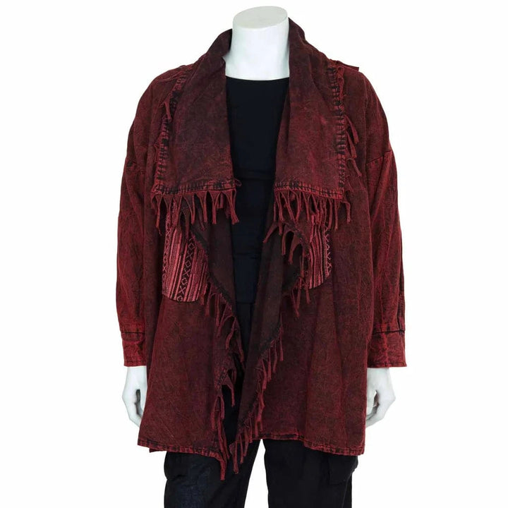 Stonewash Fringed Cowboy Coat