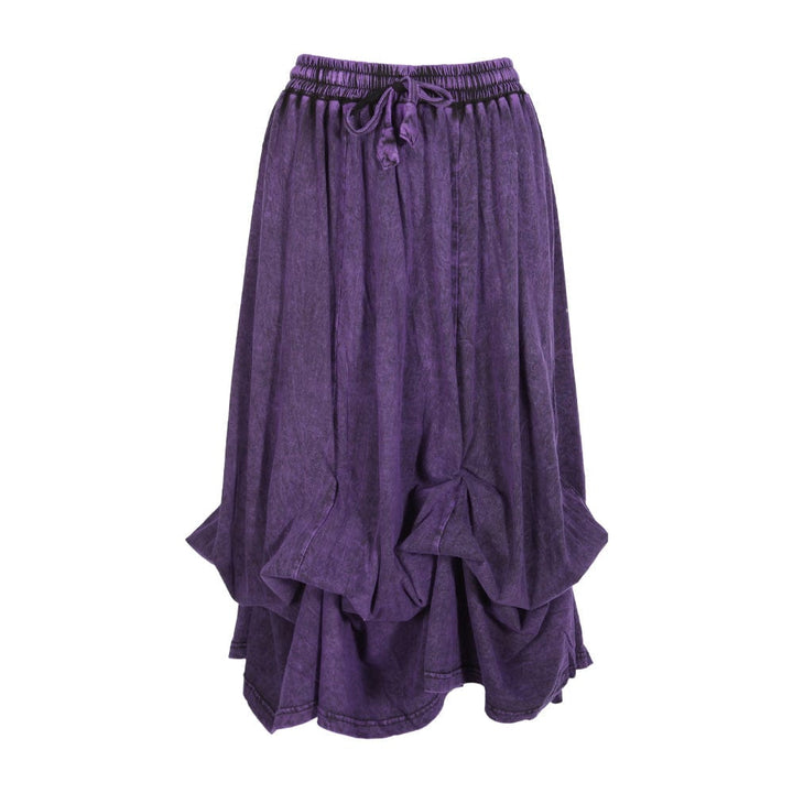 Stonewash Ruffle Maxi Skirt
