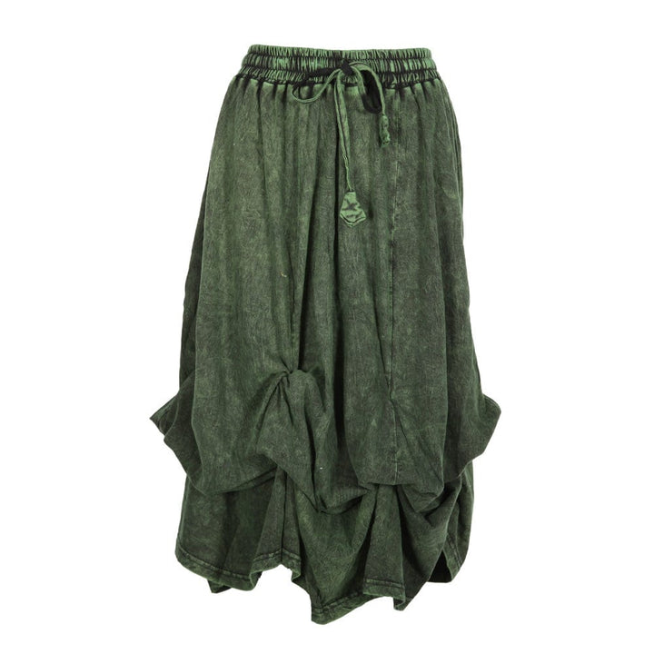 Stonewash Ruffle Maxi Skirt