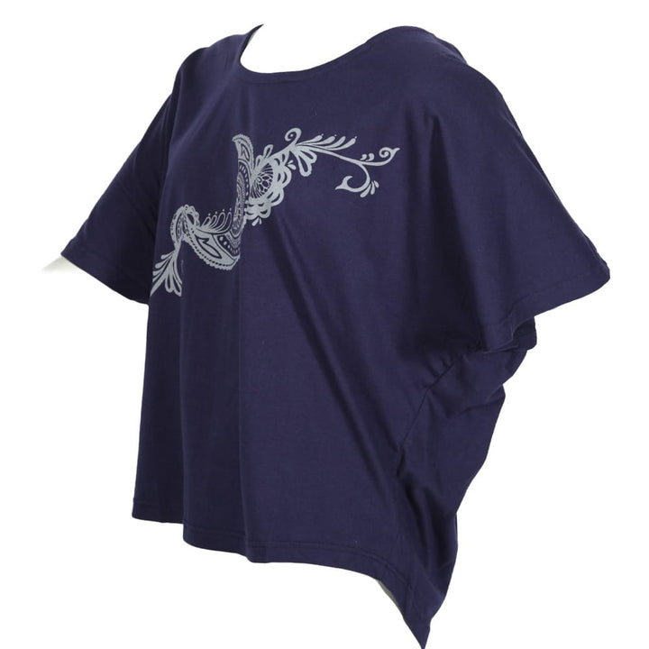 Henna Moon Print Batwing Top