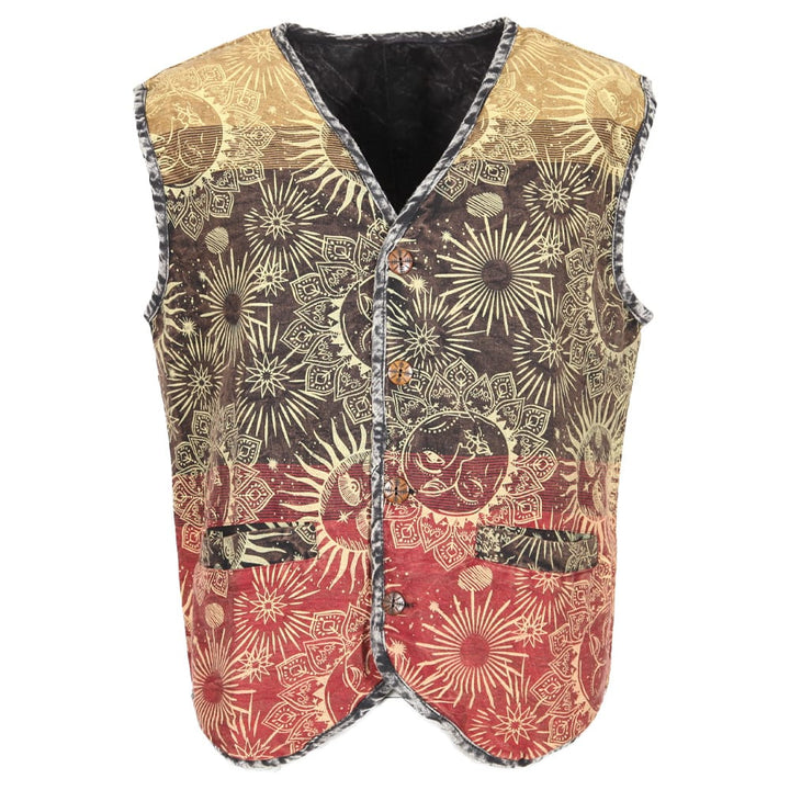 Sun &amp; Moon Print Waistcoat