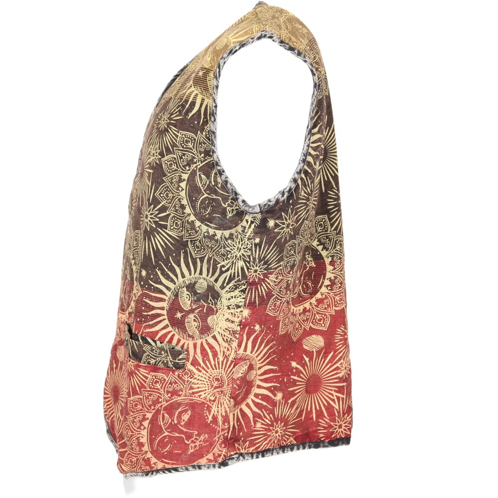 Sun &amp; Moon Print Waistcoat