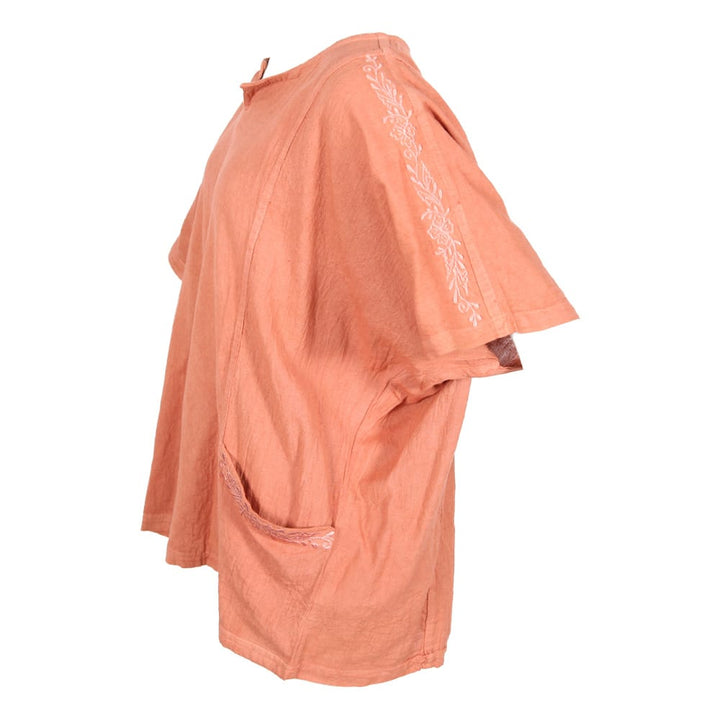 Light Embroidered Cotton Smock Top