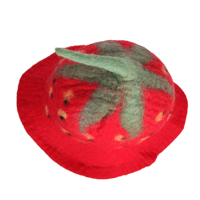 Strawberry Felt Bucket Hat