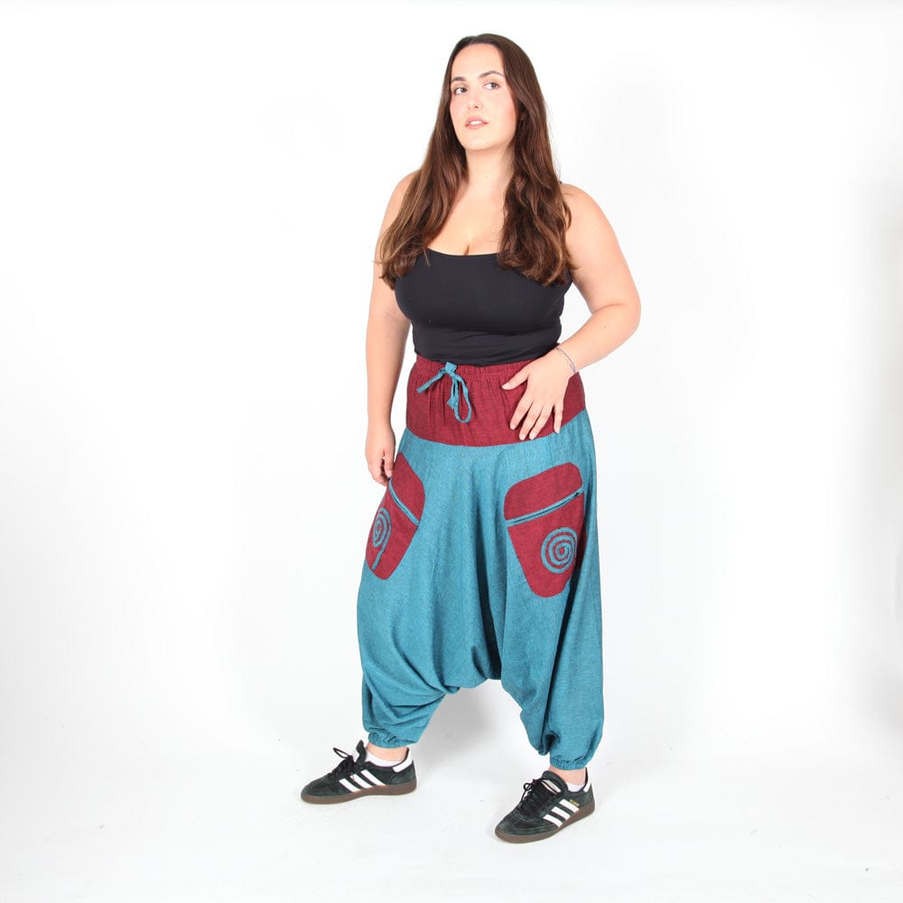 Swirl Pocket Drop Crotch Joggers..