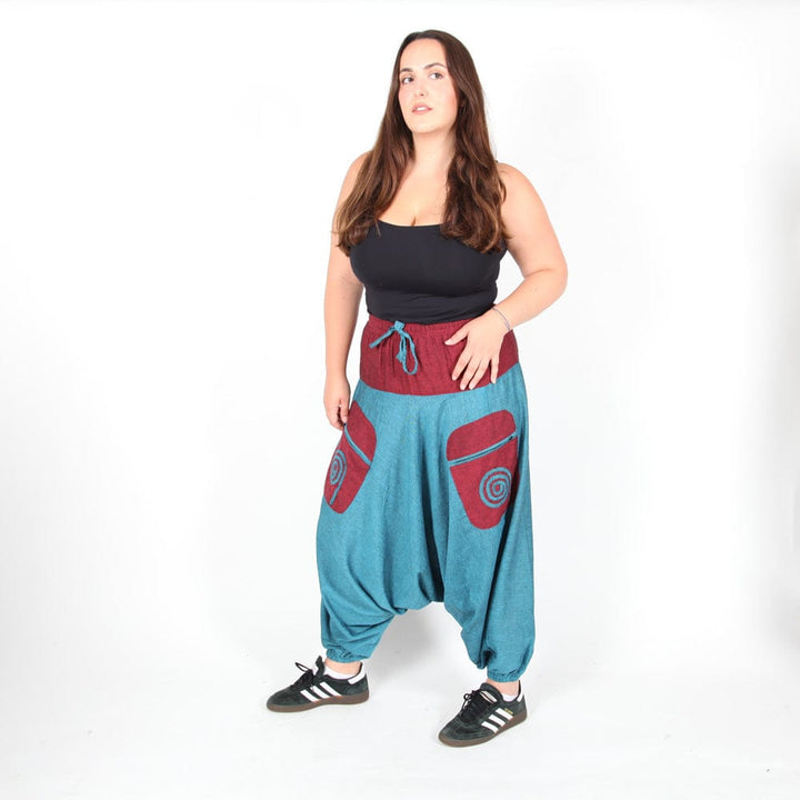 Swirl Pocket Drop Crotch Joggers..