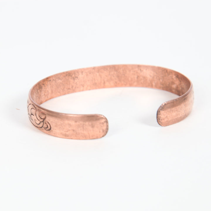 Om Mani Etched Copper Bangle