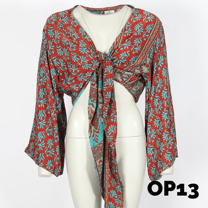 Upcycled Sari Wrap Top