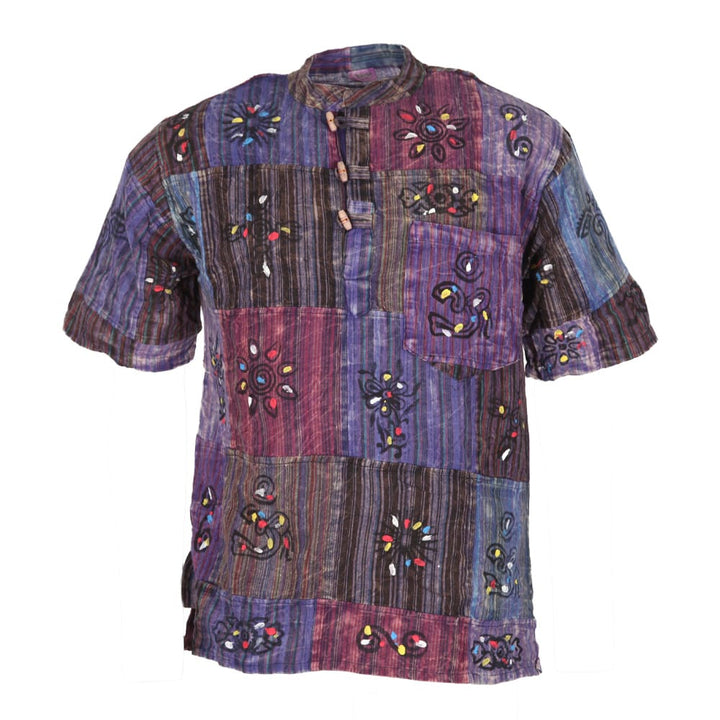 Short Sleeve Patchwork Shirt