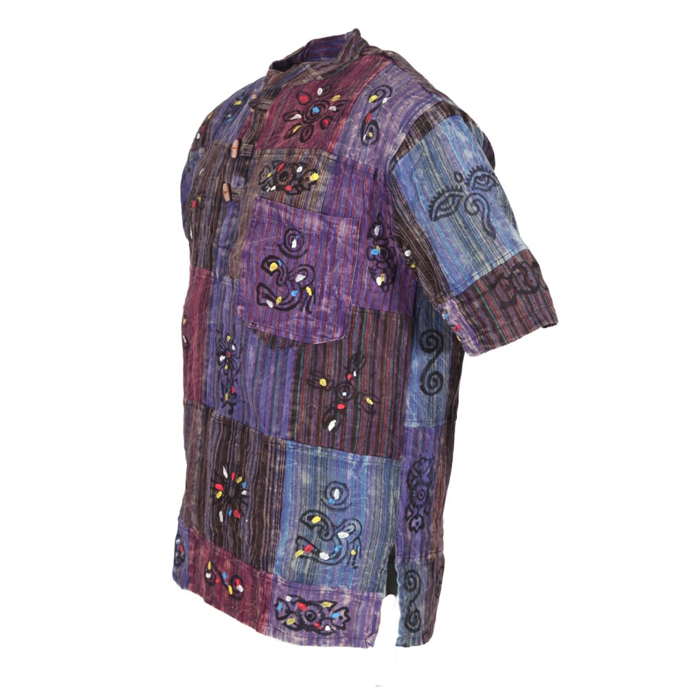 Short Sleeve Patchwork Shirt