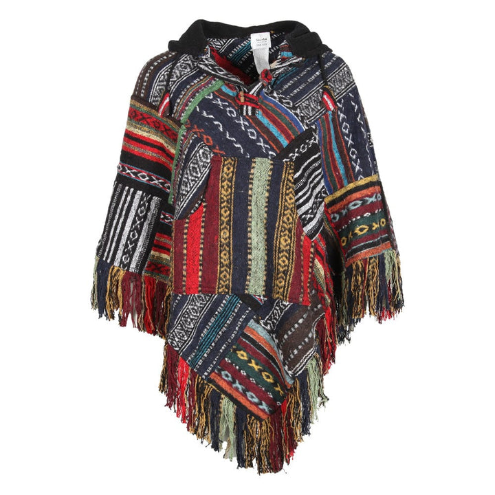 Triangle Patchwork Blanket Poncho