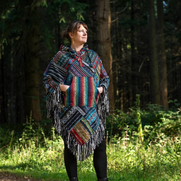 Triangle Patchwork Blanket Poncho