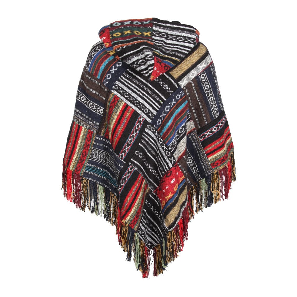 Triangle Patchwork Blanket Poncho