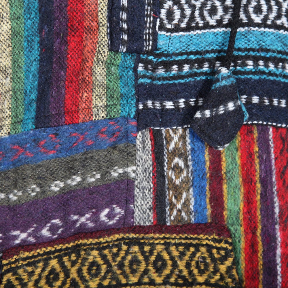 Men's Patchwork Blanket Poncho