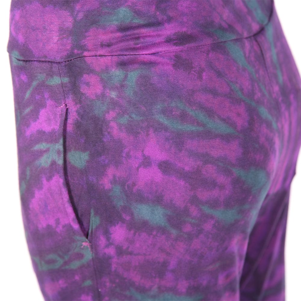 Purple Tie Dye Yoga Pants With Pockets