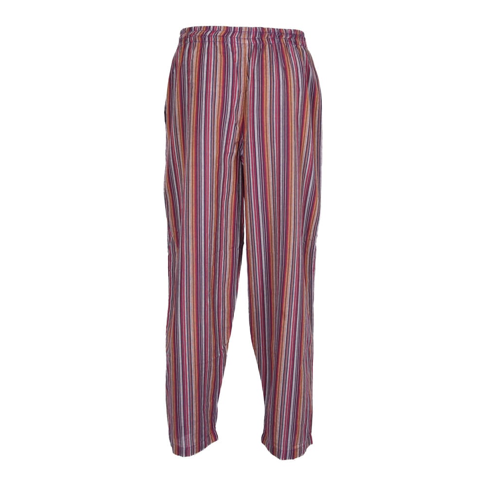 Purple Striped Cotton Trousers