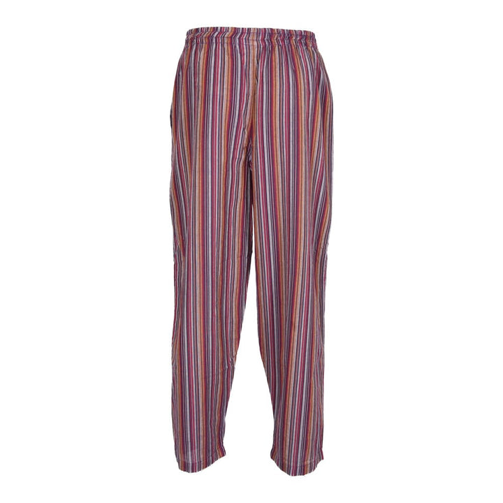 Purple Striped Cotton Trousers