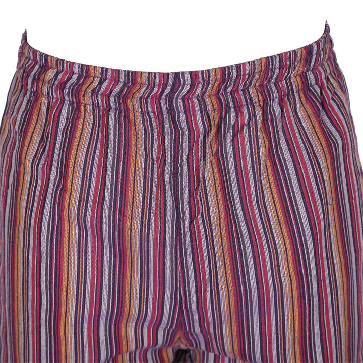 Purple Striped Cotton Trousers