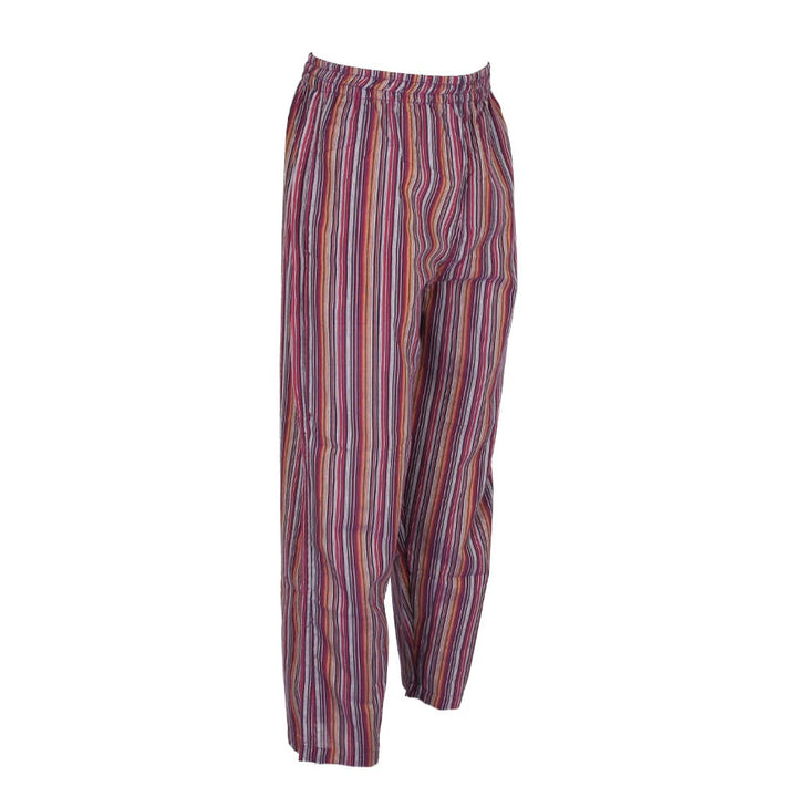 Purple Striped Cotton Trousers