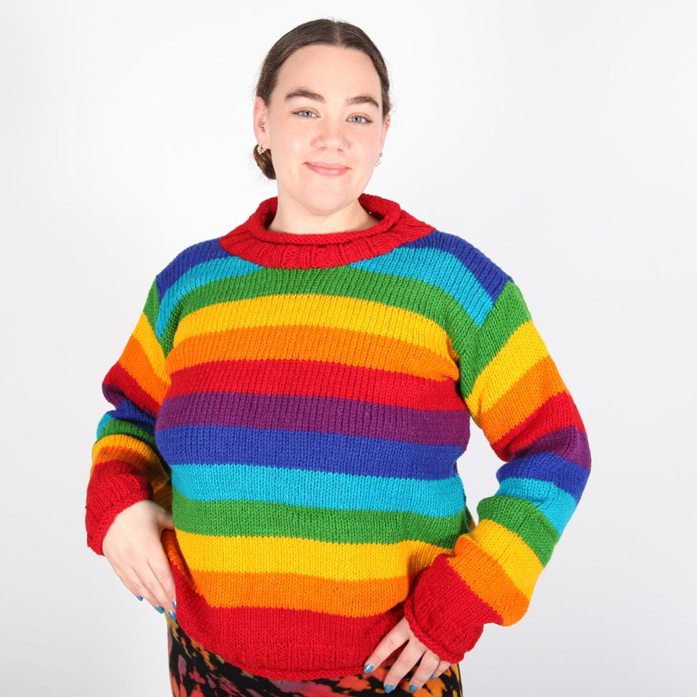 Oversized Rainbow Wool Jumper