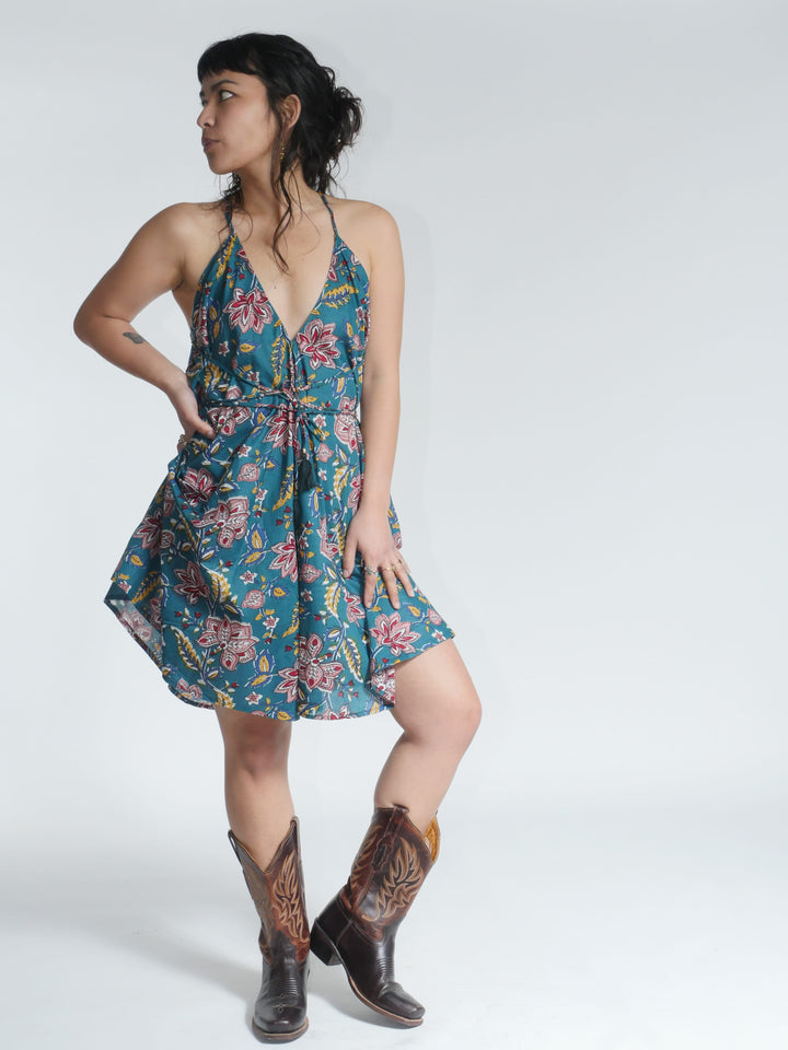 Summer Flower Scarf Dress