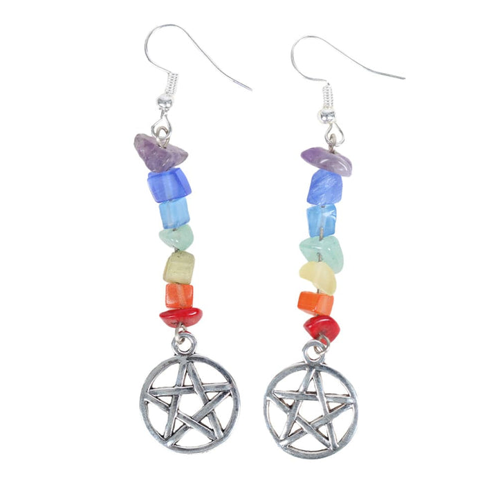 Chakra Pentacle Earrings