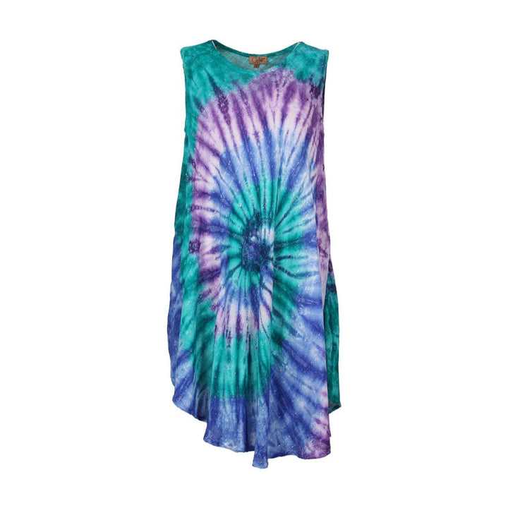 Metallic Thread Tie Dye Dress